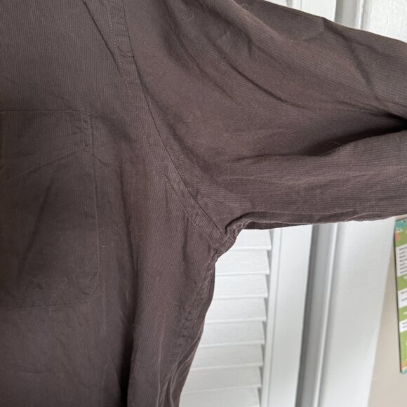 3/$20, Pierre Cardin Men Dark Brown Long Sleeves Shirt, 100% Cotton Size L - Picture 3 of 9